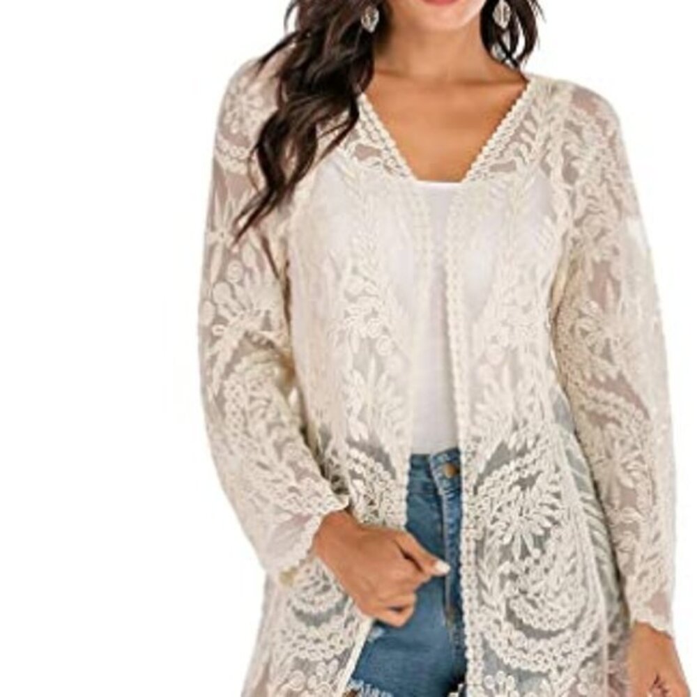 Women's Lace Bathing Suit Cover Up Cottage Core